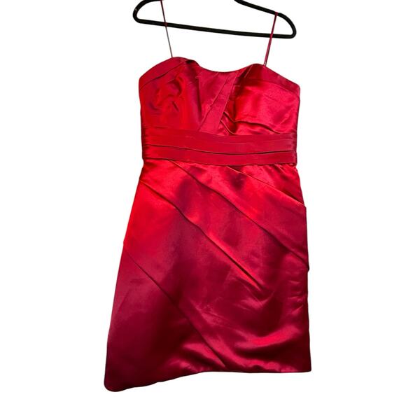 Red Satin Sorella Vita Sweetheart Cocktail Dress - Size 14 - Picture 13 of 16